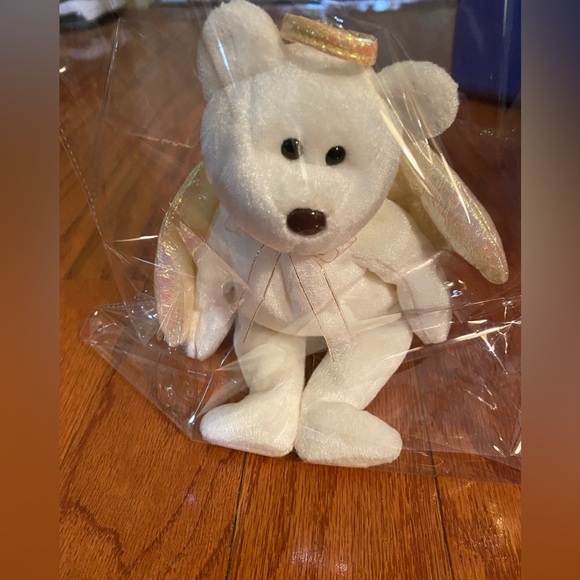 RARE HALO TY BEANIE BABY WITH BROWN NOSE BLACK EYES 1998 - Picture 4 of 8